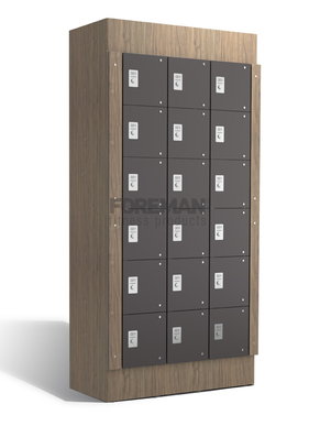 Six compartment locker with concealed profile